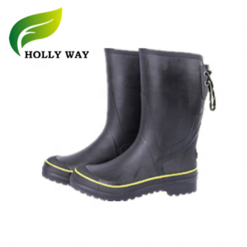 Black neoprene rubber boots for men